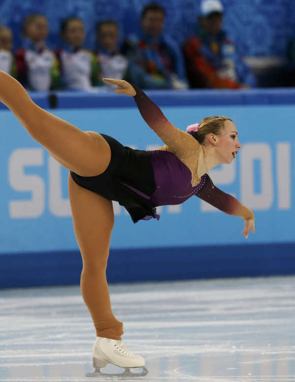 Kerstin Frank en pleine prestation aux jeux olympiques d'hiver