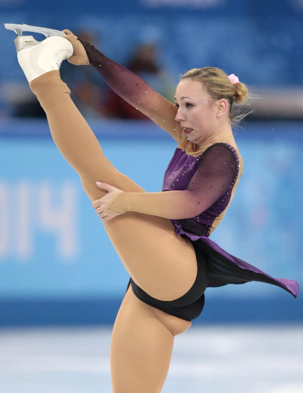 Kerstin Frank en pleine prestation aux jeux olympiques d'hiver