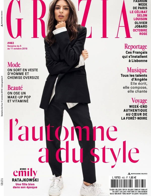 Emily Ratajkowski dans Grazia Magazine France - Octobre 2018