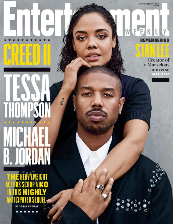 Tessa Thompson et Michael B. Jordan dans Entertainment - Novembre 2018