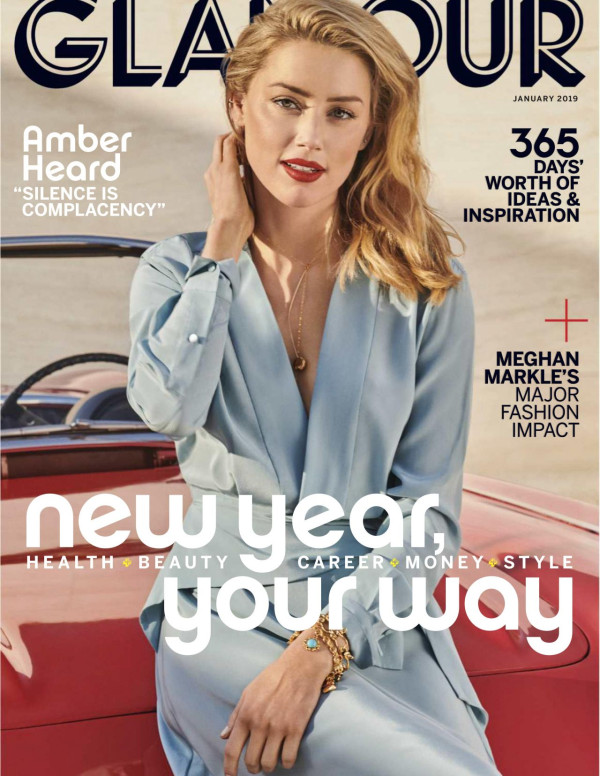 Amber Heard dans Glamour Magazine US - Janvier 2019