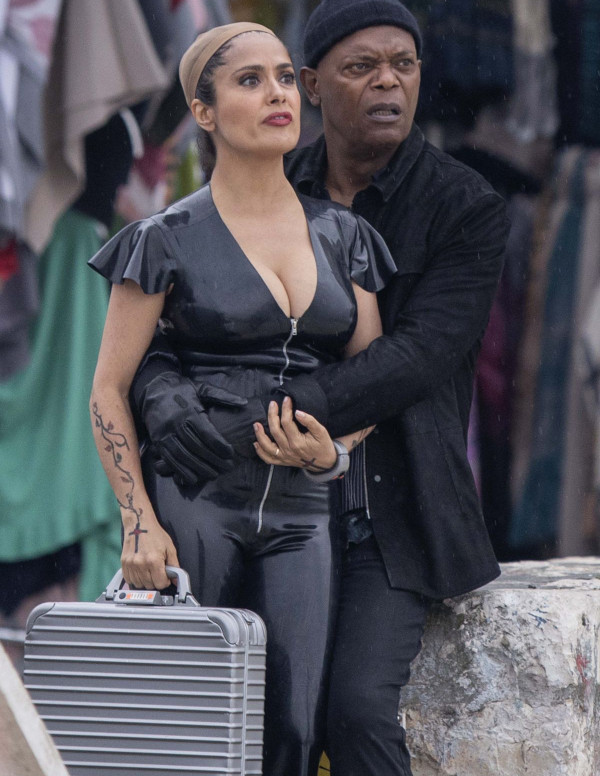 Salma Hayek sur le tournage de - The Hitman’s Wife’s Bodyguard - à Rovinj, Croatie