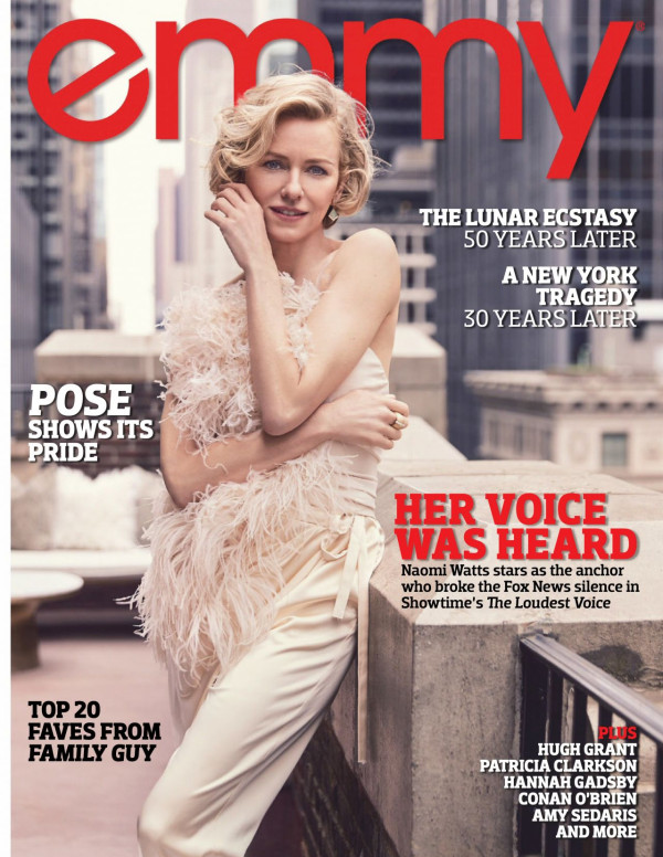 Naomi Watts dans Emmy Magazine, juillet 2019