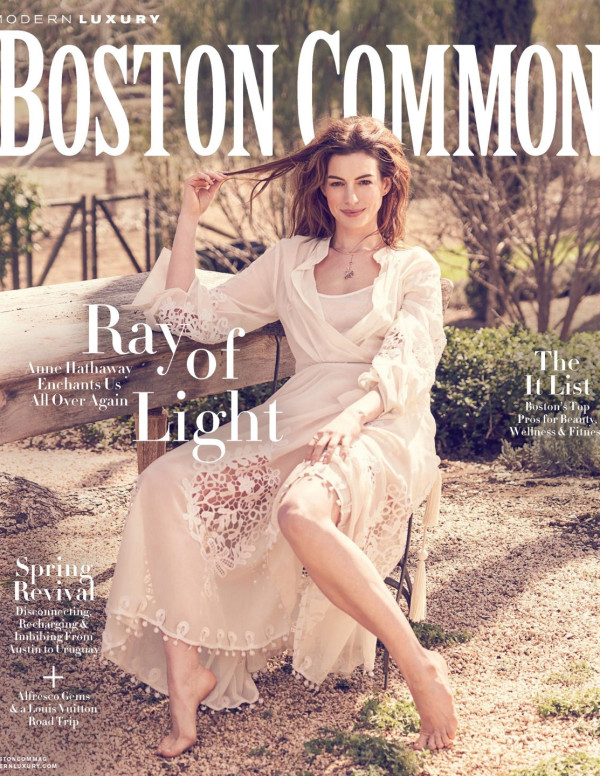 Anne Hathaway dans Boston Common Magazine, mai 2019