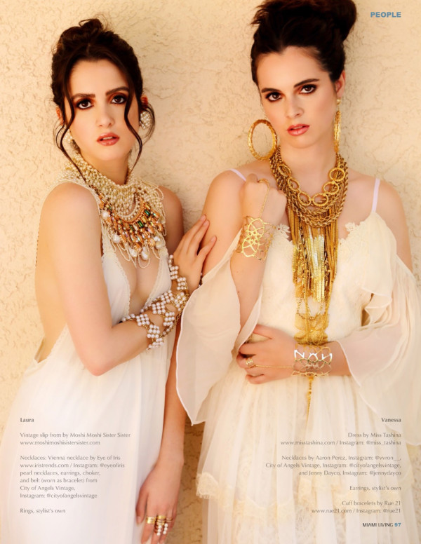 Laura & Vanessa Marano dans Miami Living Magazine, Août 2019