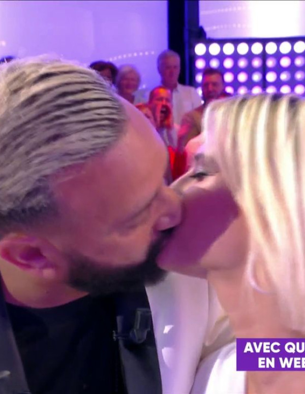 Le baiser entre Kelly Vedovelli et Cyril Hanouna pour son anniversaire