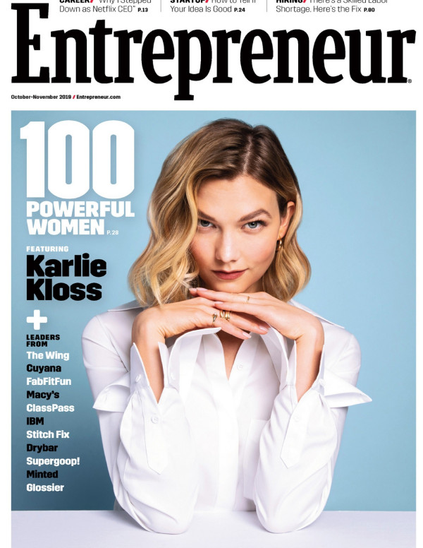 Karlie Kloss dans Entrepreneur Magazine, Octobre Novembre 2019