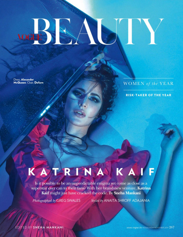 Katrina Kaif dans Vogue Magazine Inde, Novembre 2019
