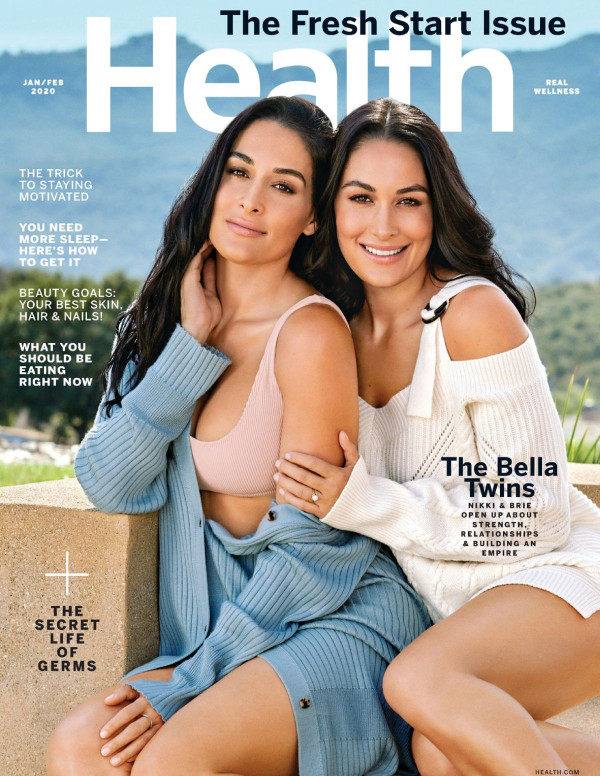 Nikki et Brie Bella dans Health Magazine, Janvier 2020