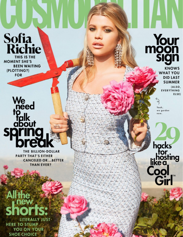 Sofia Richie dans Cosmopolitan magazine, avril 2020