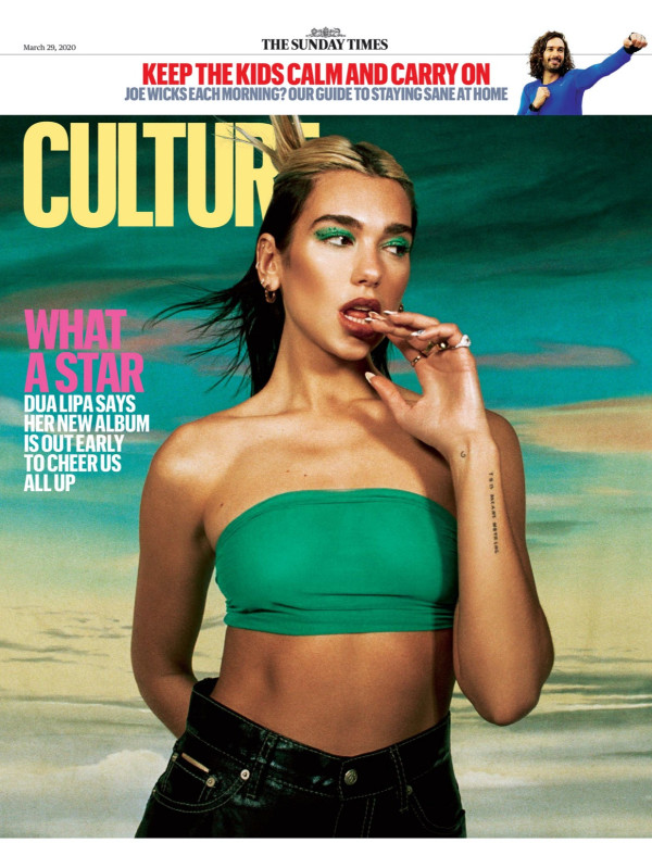 Dua Lipa dans The Sunday Times - Culture - Mars 2020
