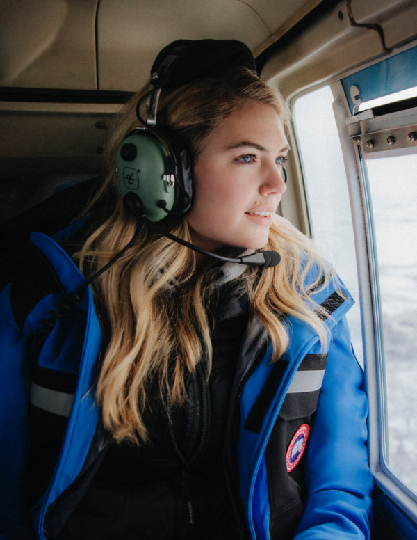 Shooting Kate Upton pour Canada Goose, printemps 2020