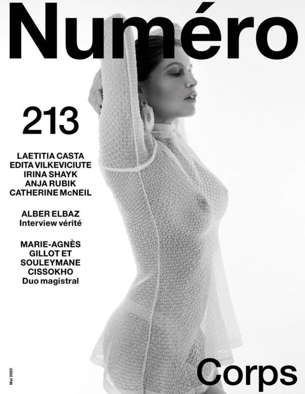 Sexy Laetitia Casta nue dans Numéro magazine, Mai 2020