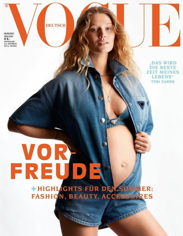 Antonia 'Toni' Garrn enceinte dans Vogue