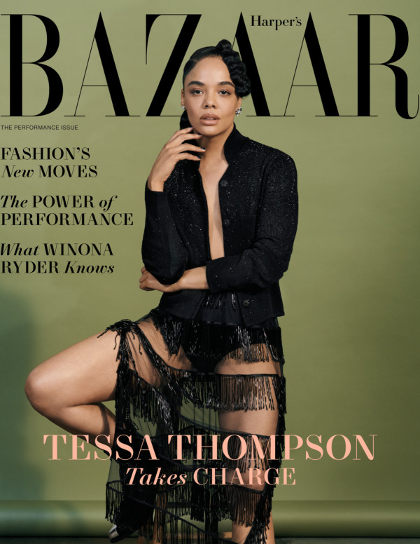 Tessa Thompson dans Harpers Bazaar Magazine