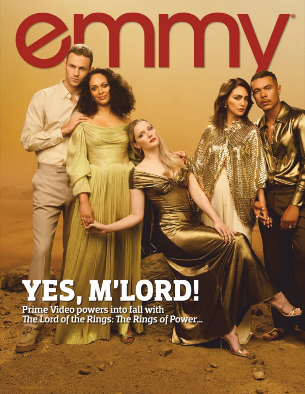 Morfydd Clark, Nazanin Boniadi et Markella Kavenagh dans Emmy Magazine