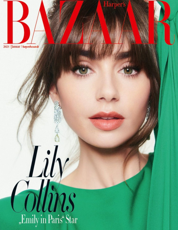 Lily Collins dans Harper’s Bazaar magazine (Allemagne)