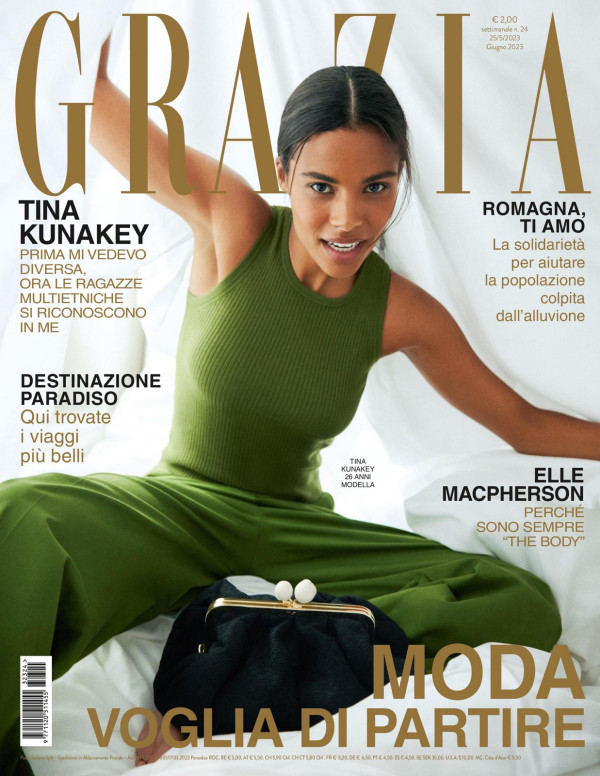 Tina Kunakey dans Grazia magazine ( Italie )