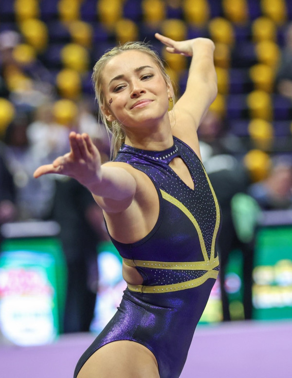 Olivia Dunne au concours Alabama vs LSU Gymnastics au Baton Rouge