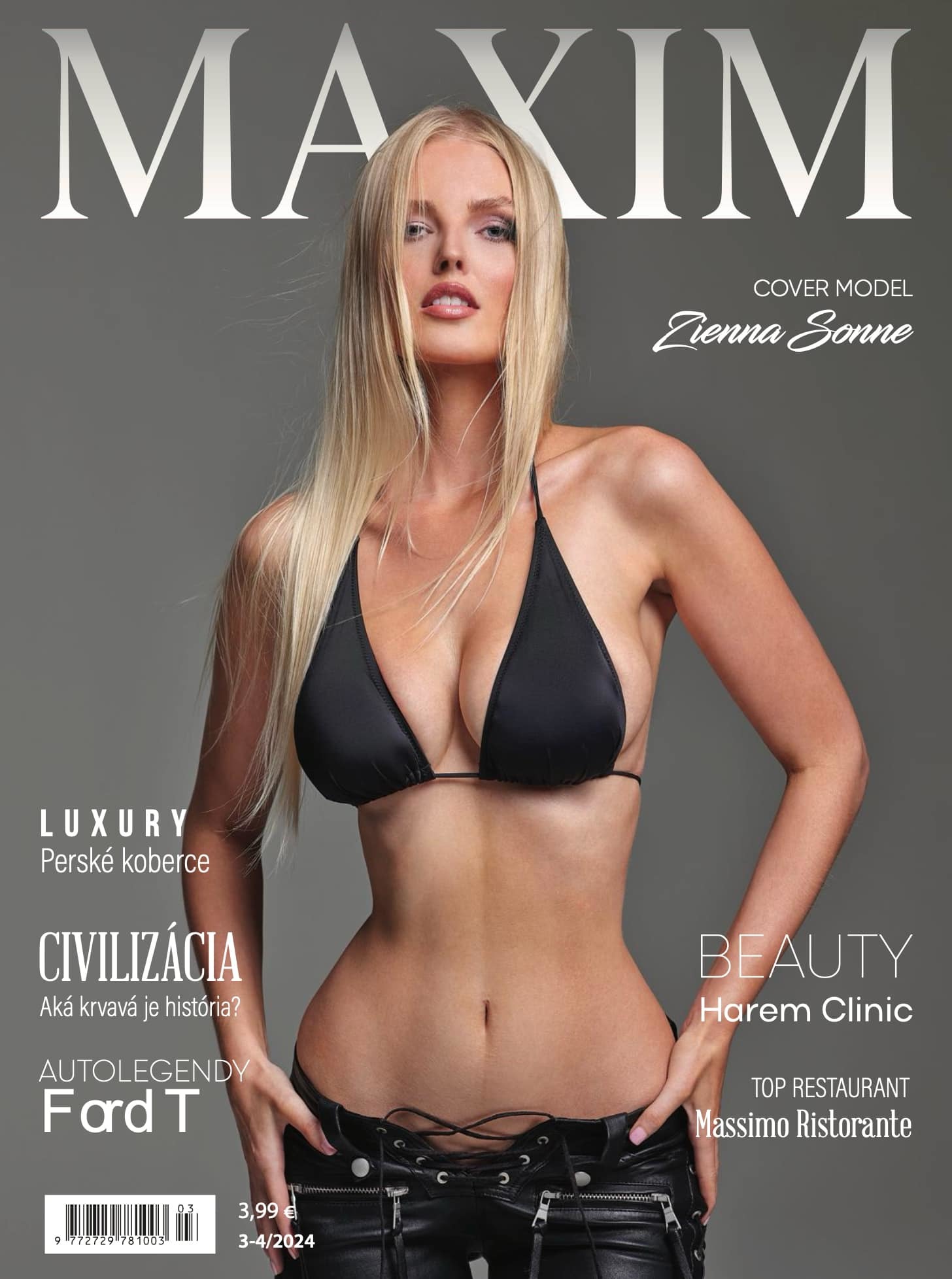 Zienna Sonne sexy dans Maxim magazine ( Slovaquie )