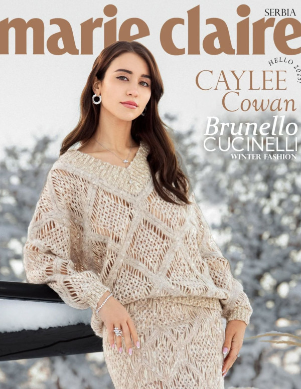 Caylee Cowan, entre neige et élégance hivernale dans Marie Claire