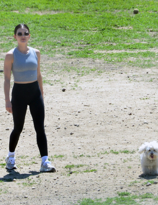 Lucy Hale et son chien : la promenade glamour ! 