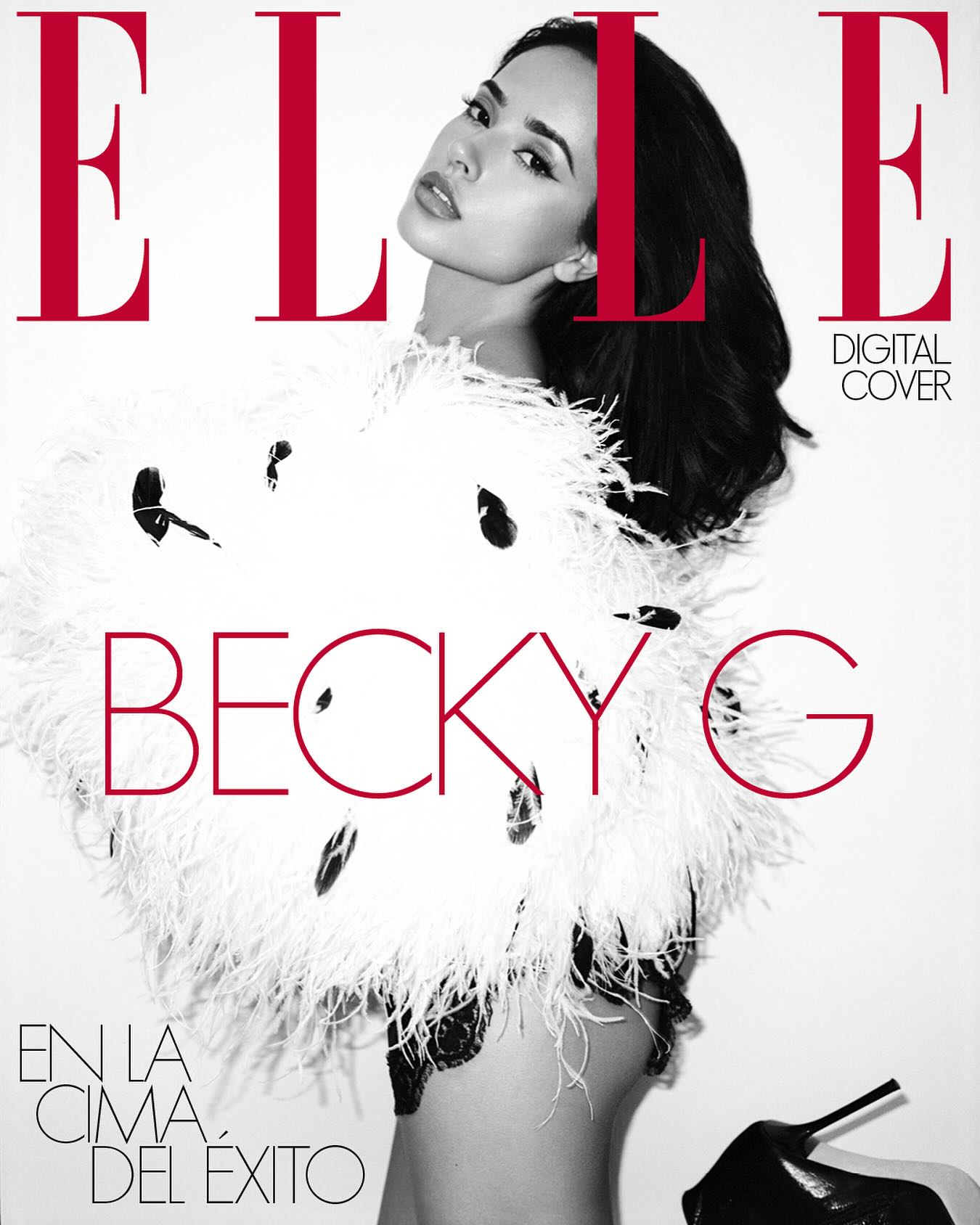 Becky G en shooting glamour pour Elle magazine Espagne