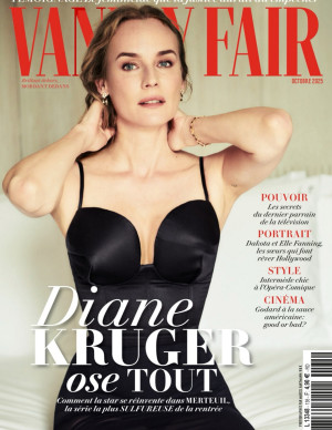Diane Kruger captive dans Vanity Fair France, muse en noir satiné
