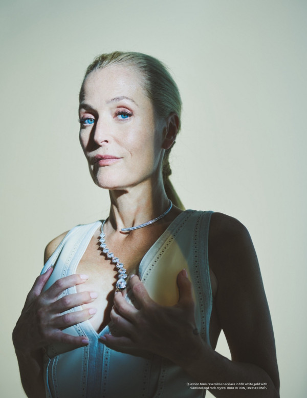 Gillian Anderson pour Glass Magazine, l’élégance nue sous tension électrique