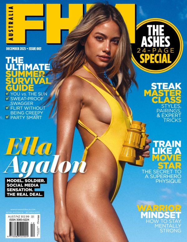 Ella Ayalon embrase FHM Australia dans un shooting plage solaire