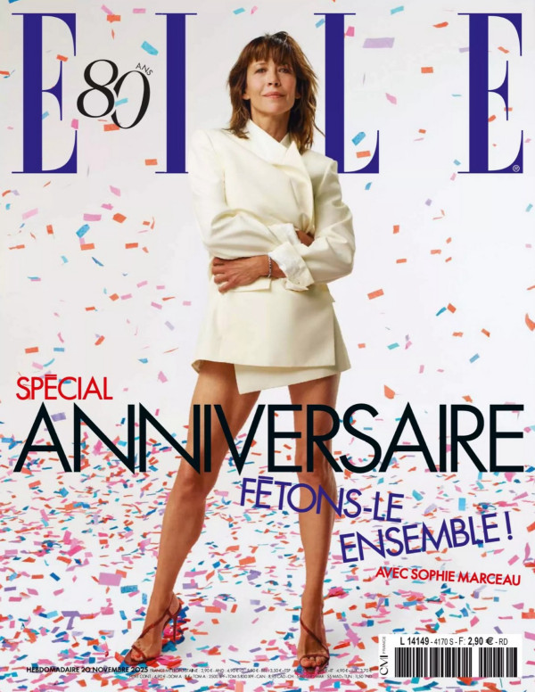 Sophie Marceau fait exploser Elle France dans un chaos de confettis