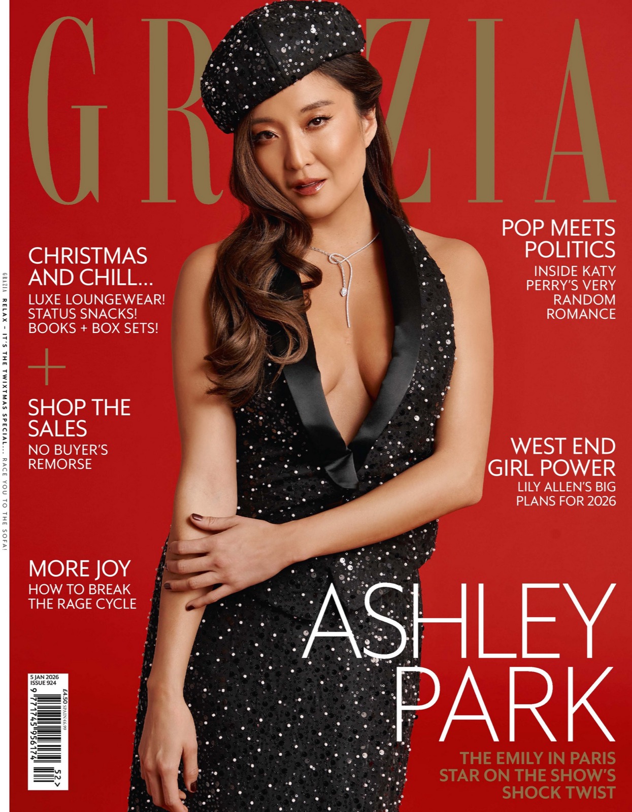 Ashley Park en couverture de Grazia UK, portrait mode et interview