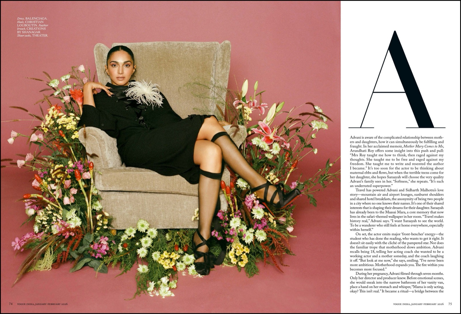 Kiara Advani en couverture de Vogue India, numéro janvier-février 2026