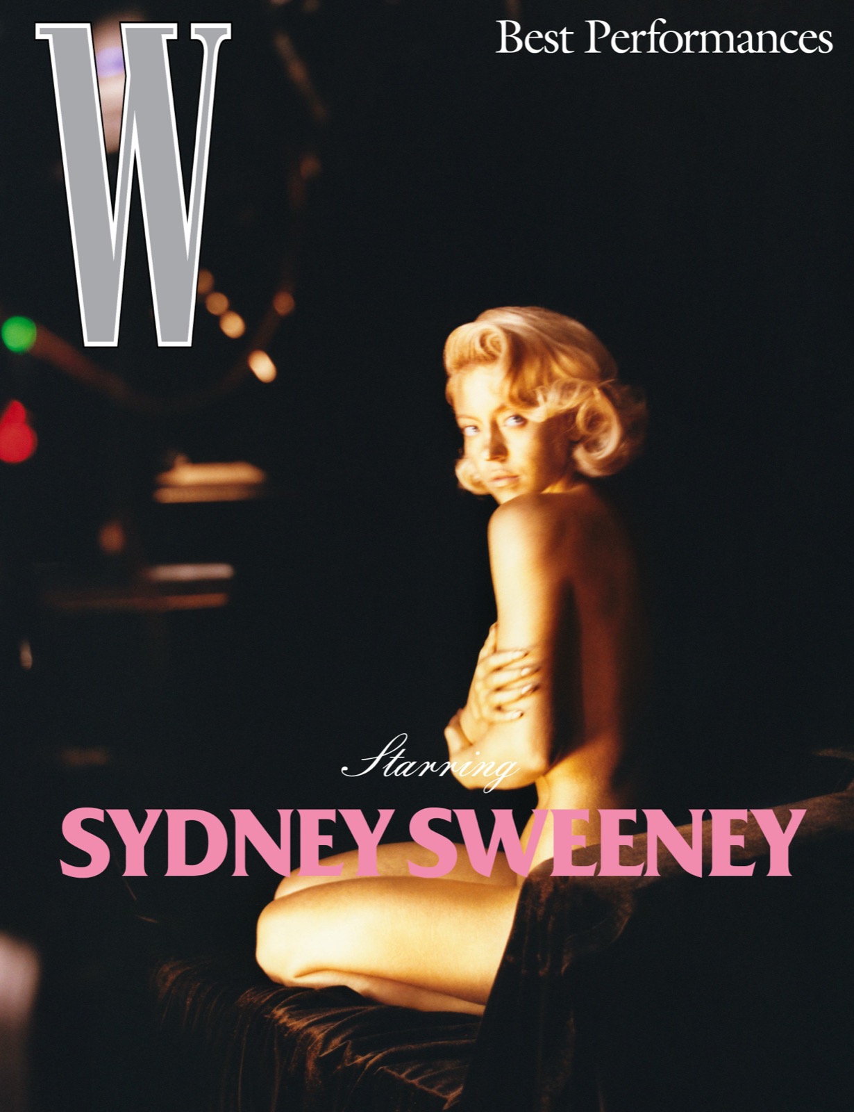 Sydney Sweeney en couverture de W Magazine, Marilyn coincée en répétition lumière