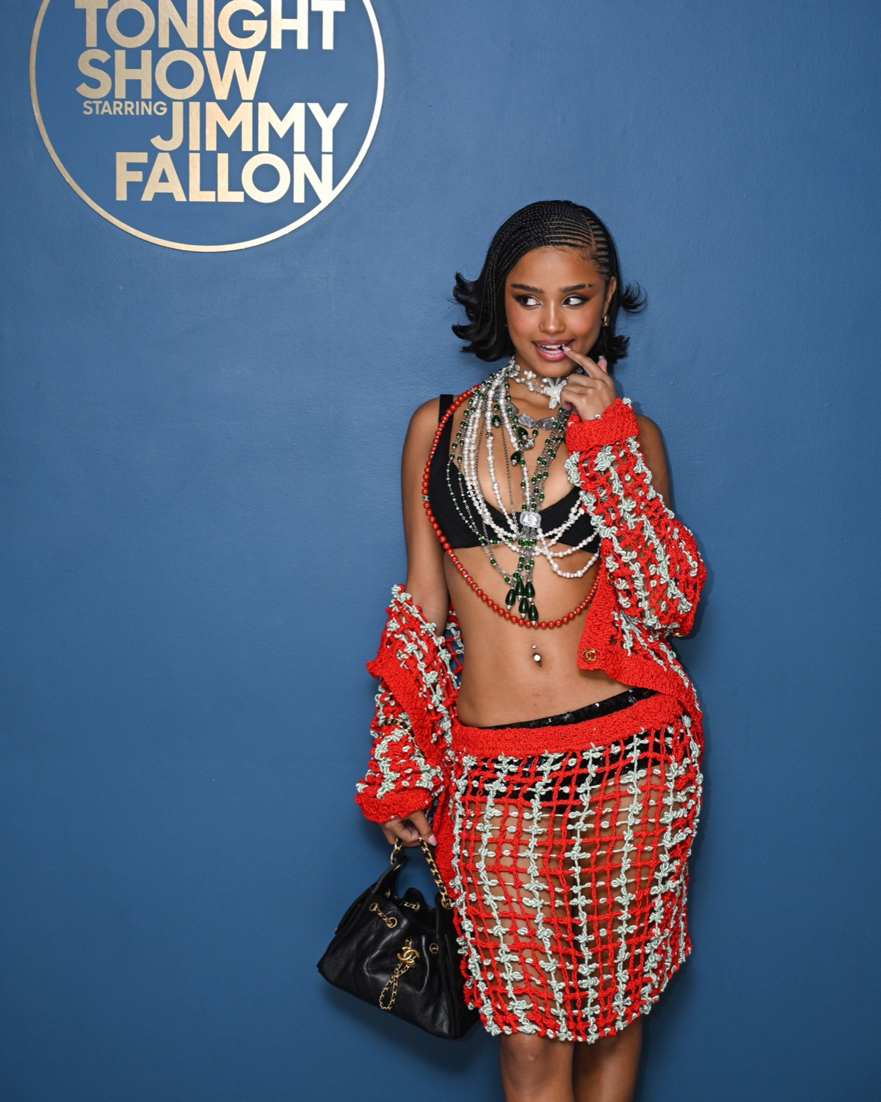 Tyla au Tonight Show avec Jimmy Fallon, filet sous tension