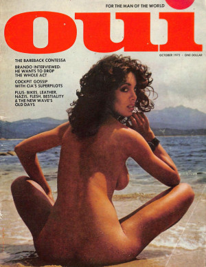 Nadia Cassini en couverture de Oui, plage vintage et pose brûlante (1972)